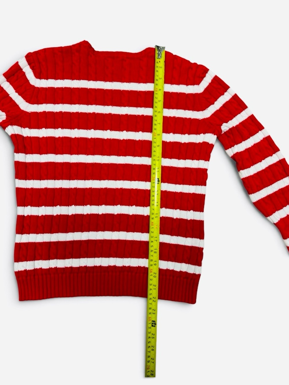 Striped Crewneck Sweater in Red and White - Picture 3 of 6
